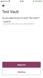 CASP Mobile approve vault