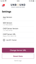 CASP mobile settings