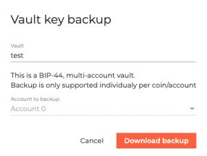 CASP vault key backup