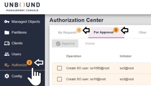 Authorize Tab in UI