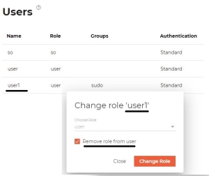 Clearing user's role